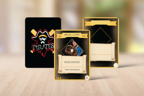 jeu de cartes à collectionner pour l'équipe de Baseball de Maxime Grondin